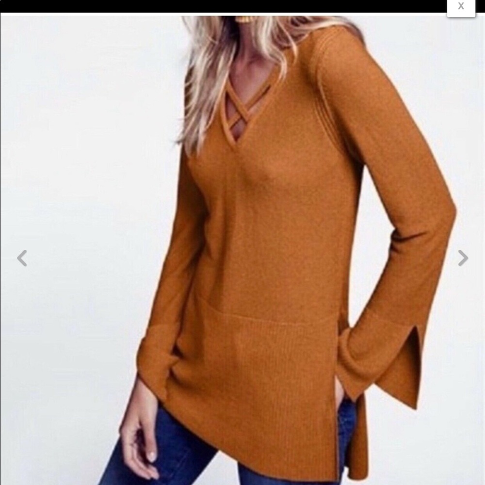 Free People Criss Cross Tunic Sweater